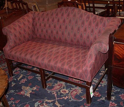 Lot 370 - Georgian Style Upholstered Mahogany Settee