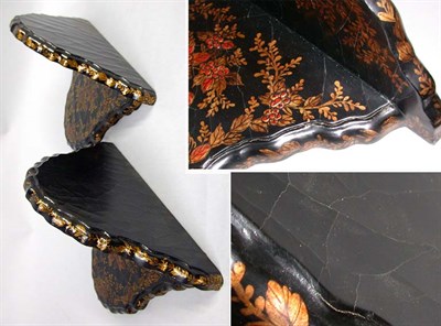 Lot 452 - Pair of Lacquered Wall Brackets