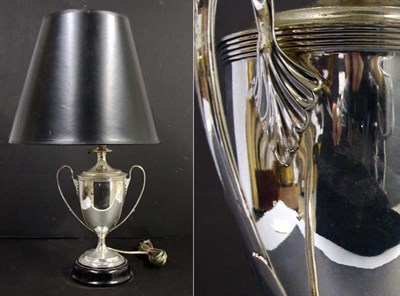 Lot 257 - Silver Plated Urn-Form Lamp