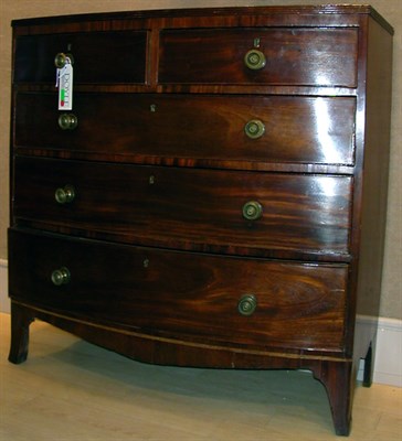 Lot 1417 - George III Style Bow Front Mahogany Chest...