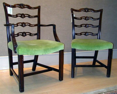 Lot 1379 - Eight Georgian Style Mahogany Dining Chairs...