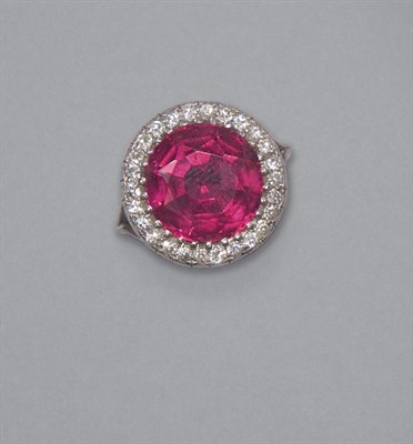 Lot 188 - Rubellite & Diamond Ring