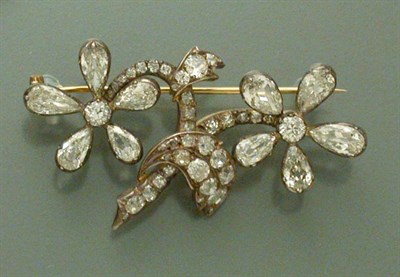 Lot 480 - Antique Diamond Flower Brooch