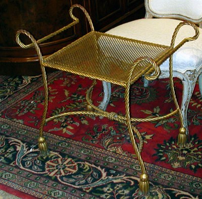 Lot 1432 - Gilt-Metal Twisted Rope Stool