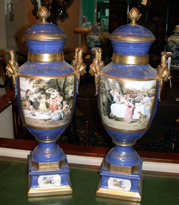 Lot 537 - Pair of Paris Porcelain Covered Urns
