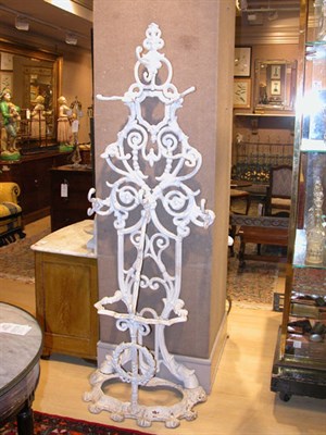 Lot 1168 - Victorian White Painted Iron Hall Tree Height...