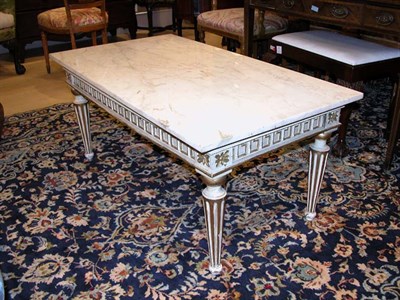 Lot 1237 - Louis XVI Style Marble Painted Top Low Table