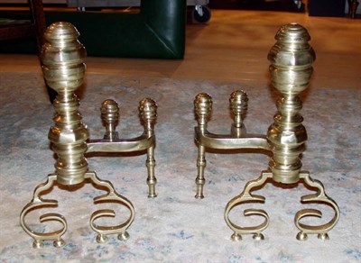 Lot 313 - Pair of Brass Andirons