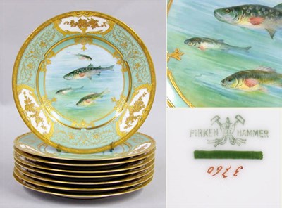 Lot 1416 - Set of Eight Pirkin Hammer Porcelain Fish Plates