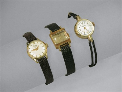 Lot 333 - Three Gold Wristwatches