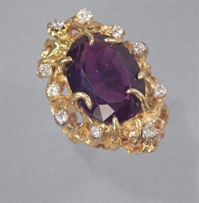 Lot 147 - Diamond & Synthetic Stone Ring