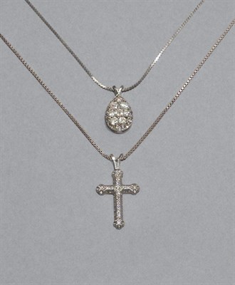 Lot 149 - Two Diamond Pendants & Chain
