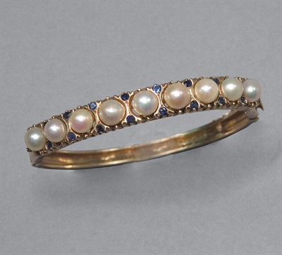Lot 150 - Gold & Cultured Pearl Bangle