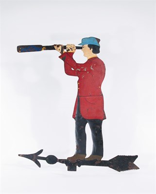 Lot 2204 - Painted Sheet Iron Weathervane The red coated...