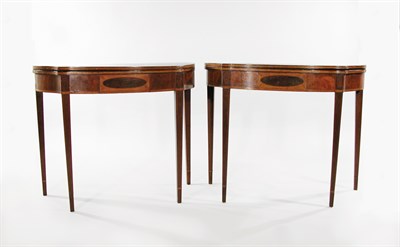 Lot 2212 - Pair of Federal Inlaid Mahogany Card Tables...