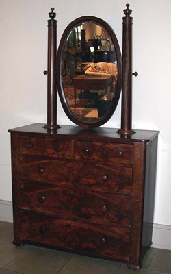 Lot 2065 - Mahogany Dresser Circa 1840 The oval upright...