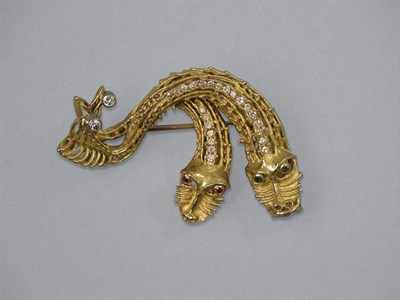 Lot 326 - Gold & Diamond  Dragon Pin