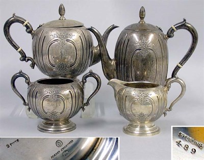Lot 393 - American Sterling Silver Four-Piece Coffee and...