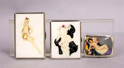 Lot 169 - Group of Three Silver and Enamel Cigarette...
