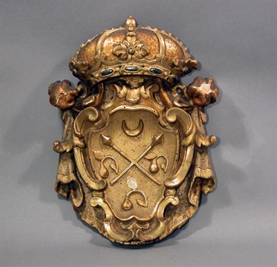 Lot 4117 - Continental Baroque Style Gilt-Wood Armorial...