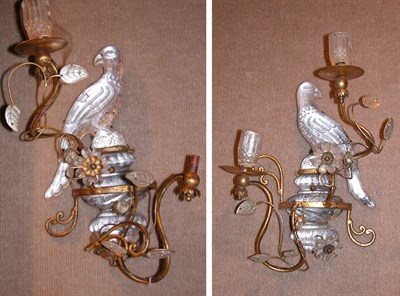 Lot 4124 - Pair of Rococo Style Gilt-Metal and Glass...
