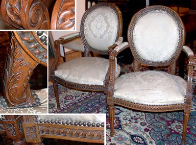 Lot 4154 - Pair of Italian Neoclassical Style Walnut...
