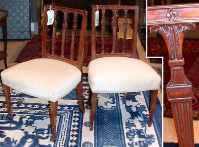 Lot 4157 - Pair of George III Mahogany Side Chairs Last...