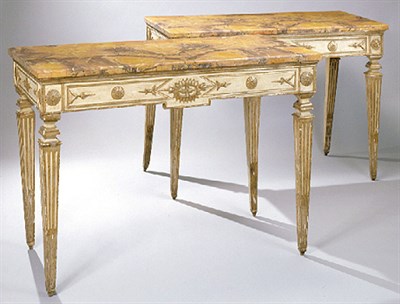 Lot 4176 - Pair of Italian Neoclassical Painted and...