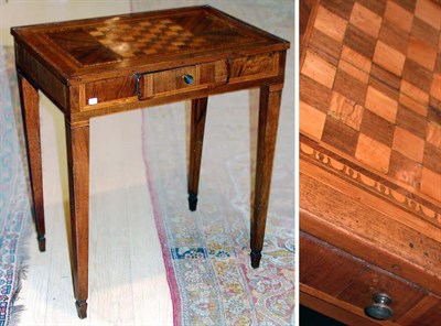 Lot 4161 - Italian Walnut Parquetry Games Table Last...