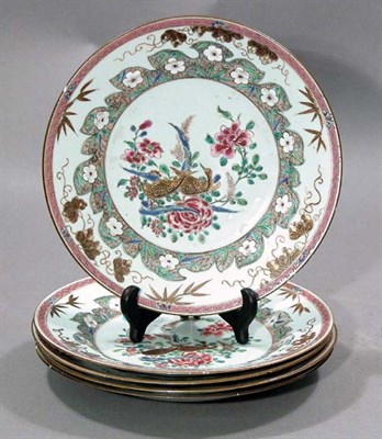 Lot 4085 - Group of Five Famille Rose Export Porcelain...