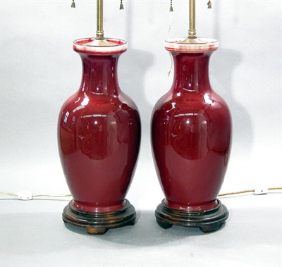 Lot 4098 - Pair of Oxblood Glazed Porcelain Vases Early...