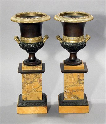 Lot 4172 - Pair of Charles X Gilt and Patinated-Bronze...