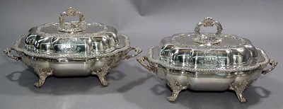 Lot 4151 - Pair of English Silver Plated Covered Entree...