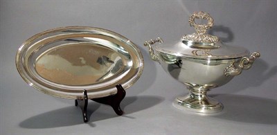 Lot 4152 - Continental Silver Plated Covered Tureen and...