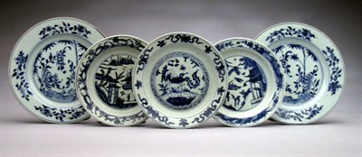 Lot 4084 - Group of Ten Chinese Blue and White Dishes...