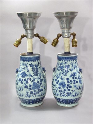 Lot 4095 - Pair of Chinese Blue and White Porcelain Vases...