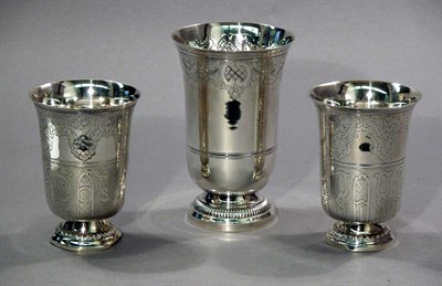 Lot 4129 - Pair of French Silver Beakers 20th Century...