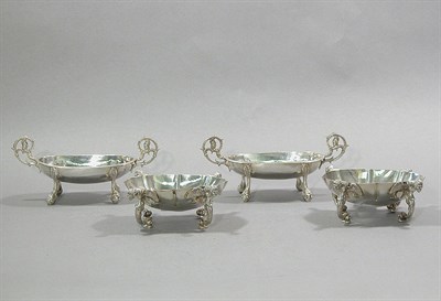 Lot 4128 - Two Pairs of Continental Silver Condiment...