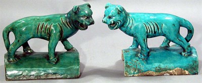 Lot 4078 - Two Chinese Turquoise Glazed Roof Tiles 19th...
