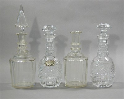 Lot 4188 - Group of Four Cut Glass Decanters Including a...
