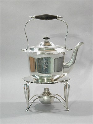 Lot 4150 - George V Silver Hot Water Kettle on Burner...
