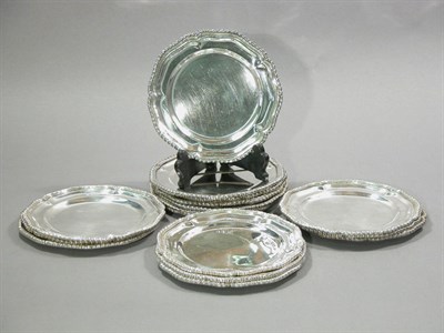 Lot 4145 - Set of Sixteen Sterling Silver Butter Plates...