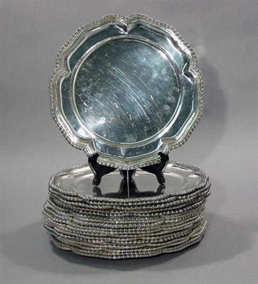 Lot 4147 - Set of Eighteen Sterling Silver Service Plates...
