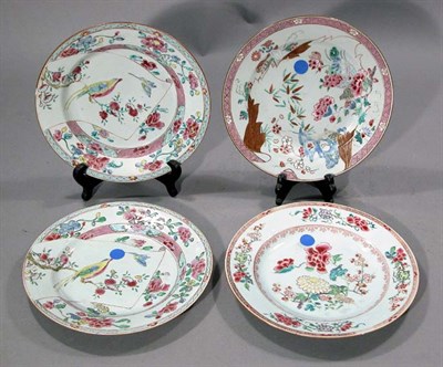Lot 4086 - Four Chinese Famille Rose Export Porcelain...