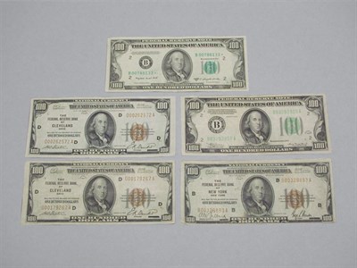Lot 297 - Five U.S. $100 Bills