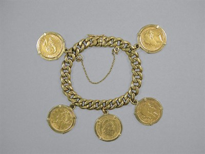 Lot 123 - Gold Coin Charm Bracelet