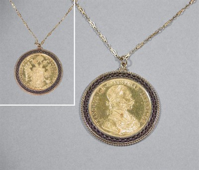 Lot 623 - Gold Coin Pendant and Chain