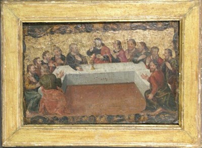 Lot 4072 - Spanish School 15th Century LAST SUPPER...