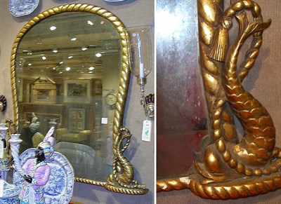Lot 3250A - Neoclassical Gilt Framed Mirror With dolphin...
