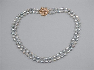 Lot 108 - Dyed Gray Baroque Cultured Pearl Necklace